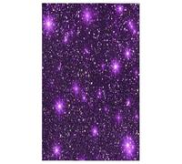 Fabpuro Torchon de cuisine en microfibre doux et absorbant à séchage rapide pour salle de bain, décoration d'intérieur, violet pailleté, étoiles brillantes - 45 x 72 cm