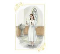 Fabrefacio Lot de 20 images de Profession de Foi - Fille - Image Souvenir Religieuse Catholique - Illustration Spirituelle pour Célébration de Foi - Souvenir pour Famille et Invités
