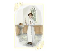 Fabrefacio Lot de 20 images de Profession de Foi - Garçon - Image Souvenir Religieuse Catholique - Illustration Spirituelle pour Célébration de Foi - Souvenir pour Famille et Invités