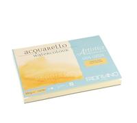 Fabriano Artistico Acquarello Aquarelle Blanc Naturel Grain Fin Pressé à Froid 12,5 x 18 cm 25 feuilles 300 g/m² Papier aquarelle Papier cartonné collé sur les 4 côtés Végétalien