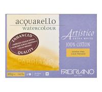 FABRIANO ARTISTICO White Bloc 4 côtés collés, Papier, Blanc Grain Fin, 18 x 26 cm