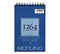 FABRIANO Bloc 1264 Aquarelle. 20 feuilles A5. Papier blanc naturel satiné 300g. Spirale sur la largeur