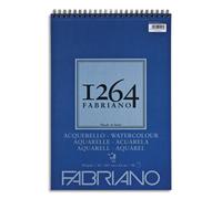 FABRIANO Bloc 1264 Aquarelle. 30 feuilles A3. Papier blanc naturel satiné 300g. Spirale sur la largeur