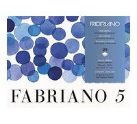 Fabriano Disegno 5 Lot Feuilles vergé de qualité supérieure-Blanc Naturel-Grain épais-300 g/m² - 23 x 21 cm- Bloc encollé sur Les 4 côtés-sans Chlore et sans Acide, Papier, Set de 20 Pièces