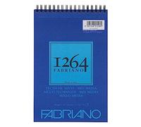 Fabriano Bloc mix media 1264 A5 spiralé 300 g/m² 15 feuilles papier naturel grain moyen sans acide