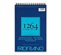 FABRIANO Honsell 19100643 Mix Media 1264 Bloc à Spirales, 300 g/m², Format A4, 30 Feuilles de Papier Blanc Naturel, Grain Moyen, sans Acide, Convient à Toutes Les Techniques diverses, Set de 40 Pièces
