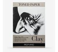 Fabriano Honsell Fabriano 19100499 Bloc de dessin à l'argile tonique, format A3, 50 feuilles, 120 g/m², papier cartouche gris avec 15% coton, surface naturelle, pour toutes les techniques de séchage