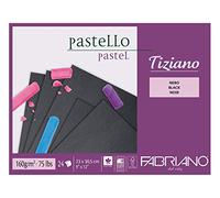 Fabriano Honsell Tiziano 46723305 Bloc de 24 feuilles pastel 160 g/m² Noir 23 x 30,5 cm
