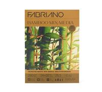 Fabriano Papier Artistique Bamboo 90 % Bambou 280 g/m² - Grain Naturel, FSC® Mix, Sans Acide, pour Techniques Mixtes, Peinture et Dessin - Blanc Chaud Naturel (24 x 32 cm)