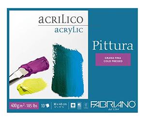 Fabriano Pittura Pack de 10 Feuilles de Papier à dessin 400 g 30 x 40 cm Blanc