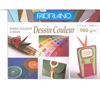 FABRIANO Pochette scolaire de 12 feuilles de papier dessin couleurs vives 160g 24x32 cm