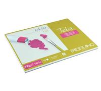 FABRIANO - Tela, Grain Toile - Bloc 4 côtés collés 18x24 cm - 300 GSM - 10 Feuilles