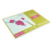 FABRIANO - Tela, Grain Toile - Bloc 4 côtés collés 24x32 cm - 300 GSM - 10 Feuilles