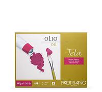 FABRIANO Tela, Grain Toile Bloc 4 côtés collés, Papier, Blanc, 36 x 48 cm