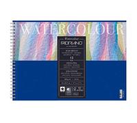 FABRIANO - Watercolour - Bloc Spirale Feuilles microperforées 21x29,7 cm - 300 GSM - 12 Feuilles Grain Fin