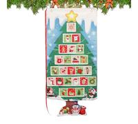 Fabric Christmas Countdown, Wall Hangable Holiday Decor, 24-Day Pocket Calendar, Festive Organizer Quilted Design, Countdown Display Tool, Activity for Home Living Room Bedroom School Party Family