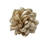 Fabric Flower Brooch Grand tissu Rose fleurs broches bijoux Art Orsage épinglette Badge col de chemise for femmes accessoires(Khaki)