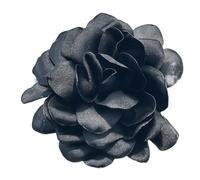Fabric Flower Brooch Grand tissu Rose fleurs broches bijoux Art Orsage épinglette Badge col de chemise for femmes accessoires(Black)
