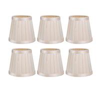 Fabric Lampshade 6 - Pack | Modern Chandelier Cover for E14 Bulbs | Soft Lighting for Bedroom/Living Room/Hall | Golden Yellow Lamp Shade, Easy Installation