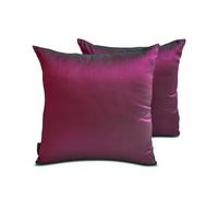 Fabric Mart Direct Housses de Coussin décoratives, Fuchsia et Vert, Lot de 2, 40 x 40 cm, en Soie Unie, pour canapé, hôtel, Chambre à Coucher, Style Moderne - Fuchsia Vert Luxe