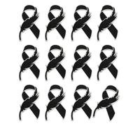 Fabric Ribbon Pin With Embroidery For Decor & Craft Projects Black Ribbon Brooch Pin