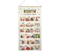 Fabric | Sac de rangement en forme d'arbre de Noël 24 jours | Sac de rangement réutilisable pour décoration murale ou de porte d'appartement, friandises, petits articles, bureau, fêtes, planificateurs