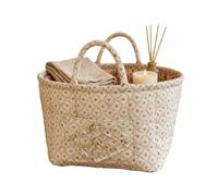 Fabric Storage Basket | 32x25x26cm Floral Foldable Tote Organizer |Vintage Large Shopping Basket With Handles,for Home Office Bedroom Room Car Field Travel Shopping Diaper Clothes Makeup Book