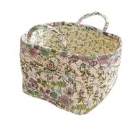 Fabric Storage Basket, Large Capacity Boho Clothes Organizer, Foldable Laundry Hamper with Handle, Portable Space-Saving Bin for Toys Nursery Bathroom Home Use, 33x27x26cm