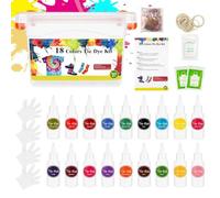 Fabric Tie Dye Kits, 18-Color Creative Clothing Coloring Kit