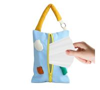 Fabric Tissue Box, Universal Handle Case, Portable Napkin Dispenser Holder, Toilet Paper Storage Box Soft Fabric Organizer Container for Bathroom Living Room Kitchen Car Bedroom Home Decor Use 70g