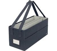 Fabric Work and Storage Bag, Foldable Laptop Bag & Storage for Office and Computer Accessories, Carry Handles, Velvet Grey, 64440089 Gris