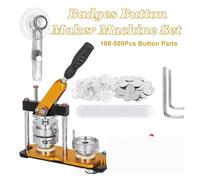 Fabricant de Boutons, Ensembles de machines à fabriquer des boutons badges 25 75MM, Kits presse broches avec 100 500 pièces + coupe-cercle + moule + outils(37MM 300Pcs-Button)