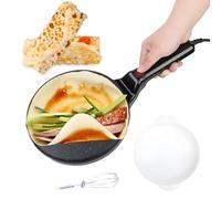 Fabricant de Crêpe Électrique Antiadhésif, 20,5 Cm / 8 Pouces de Fêt pour les Wraps, Toast Sandwich Maker, avec Bassin Et Fouet, pour Crêpes, Pâte