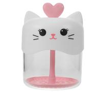 Fabricant de Mousse Visage Chat Dessin Animé Rose Compact Transparent | Pression Douce, Format Voyage, Visibilité Claire, Usage Quotidien, Plastique, 11x7,5x7,5cm