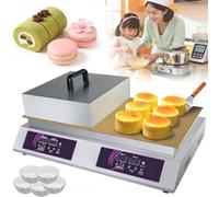Fabricant de muffins et soufflé électrique, Machine à pancakes dorayaki commerciale, Deux plaques en cuivre pur 220V 67x35cm, Contrôle température numérique plaque antiadhésive pour maison