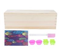 Fabricant de savon rose en silicone avec cadre en bois, savon artisanal et outil de cuisson, design bleu ciel, 11 x 3,4 x 3,3 pouces, 1200 ml