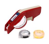 Fabricant d'étiquettes de gaufrage, chiffre clair, lettre, opération à une main, fabrication d'étiquettes ABS Durable, gaufrage pour étiquettes, bricolage rouge (Noire)