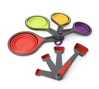 Fabricant Silicone Télescopique Tasse à Mesurer Cuillère 8 Pièces Cuisson Outil Set 4 Pièces Échelle Spot Supply Tasses et Cuillères