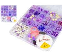 Fabrication de bijoux Set de perles Clips lilas