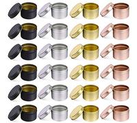 Fabrication de bougies Bocaux avec Couvercles, 24 PCS 5 OZ Décoratif Rond En Métal Bougie Boîtes En Vrac, réutilisable Conteneurs Bougie pour le DIY Fabrication De Bougies, Party Favor (24,5OZ)