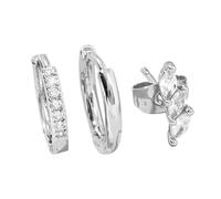 Fabrication Fournitures Organisateur Ensembles Bijoux Stud Silver 925 Set Of Stackable Zirconia Earrings Earrings With Multiple Stud Earrings Baguier Outil Accessoires Bijoux (B, One Size)