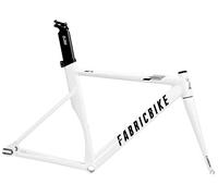 FabricBike Aero - Cadre pour vélo Fixie, Fixed Gear, Single Speed, Cadre en Aluminium et Fourche en Carbone, 5 Couleurs, 3 Tailles, 2,145 g (Taille M) (Glossy White & Black, M-54 cm)