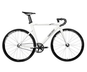 FabricBike Aero - Vélo Fixie, Fixed Gear, Single Speed, Cadre Aluminium et Fourche Carbone, Roues 28", 3 Tailles, 5 Couleurs, 7,95 kg (Taille M) (White & Black, M-54cm)
