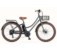 FabricBike E-Stepcity Vélo Électrique - 250W, Batterie 36V, Autonomie 60 km, 7 Vitesses Shimano, Freins à Disque, Cadre Ouvert, Éclairage & Porte-Bagages (Graphite Plus)