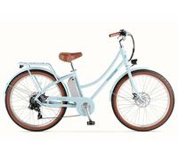 FabricBike E-Stepcity Vélo Électrique - 250W, Batterie 36V, Autonomie 60 km, 7 Vitesses Shimano, Freins à Disque, Cadre Ouvert, Éclairage & Porte-Bagages (Blue)