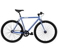 FabricBike Original - Vélo Fixie Single Speed, 28 Pouces, Fixed Gear, Single Speed, Cadre Hi-Ten Acier, 10,45 kg (Talla M). (Blue & Black, L-58cm)