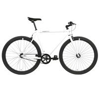FabricBike Original - Vélo Fixie Single Speed, 28 Pouces, Fixed Gear, Single Speed, Cadre Hi-Ten Acier, 10,45 kg (Talla M). (White & Black, L-58cm)