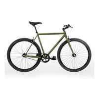 FabricBike Original - Vélo Fixie Single Speed, 28 Pouces, Fixed Gear, Single Speed, Cadre Hi-Ten Acier, 10,45 kg (Talla M). (Cayman Green, L-58cm)