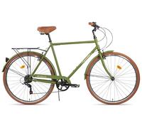 FabricBike Southken - Vélo de Course Classique 28", vélo rétro, 7 V, Porte-Bagages, Guidon et Selle réglables.