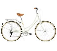 FabricBike Step City - Bicyclette Hollandaise d'Époque, Vélo de Balade pour Femmes, Dérailleur Shimano 7 Vitesses (Sand Cream)